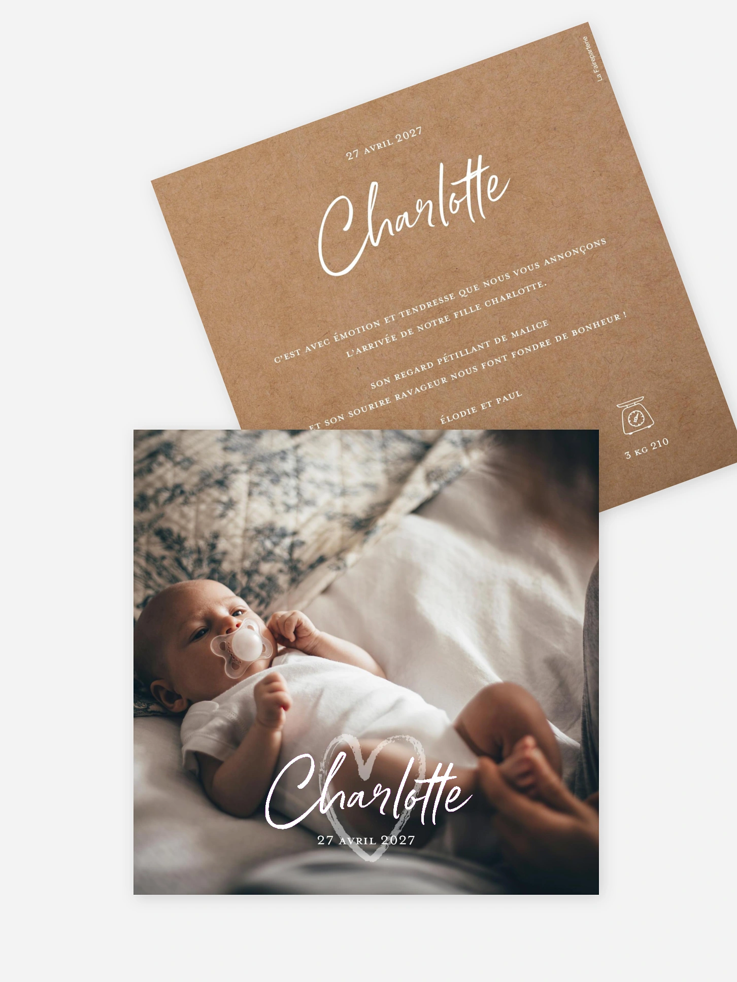 Faire-part naissance Cocon