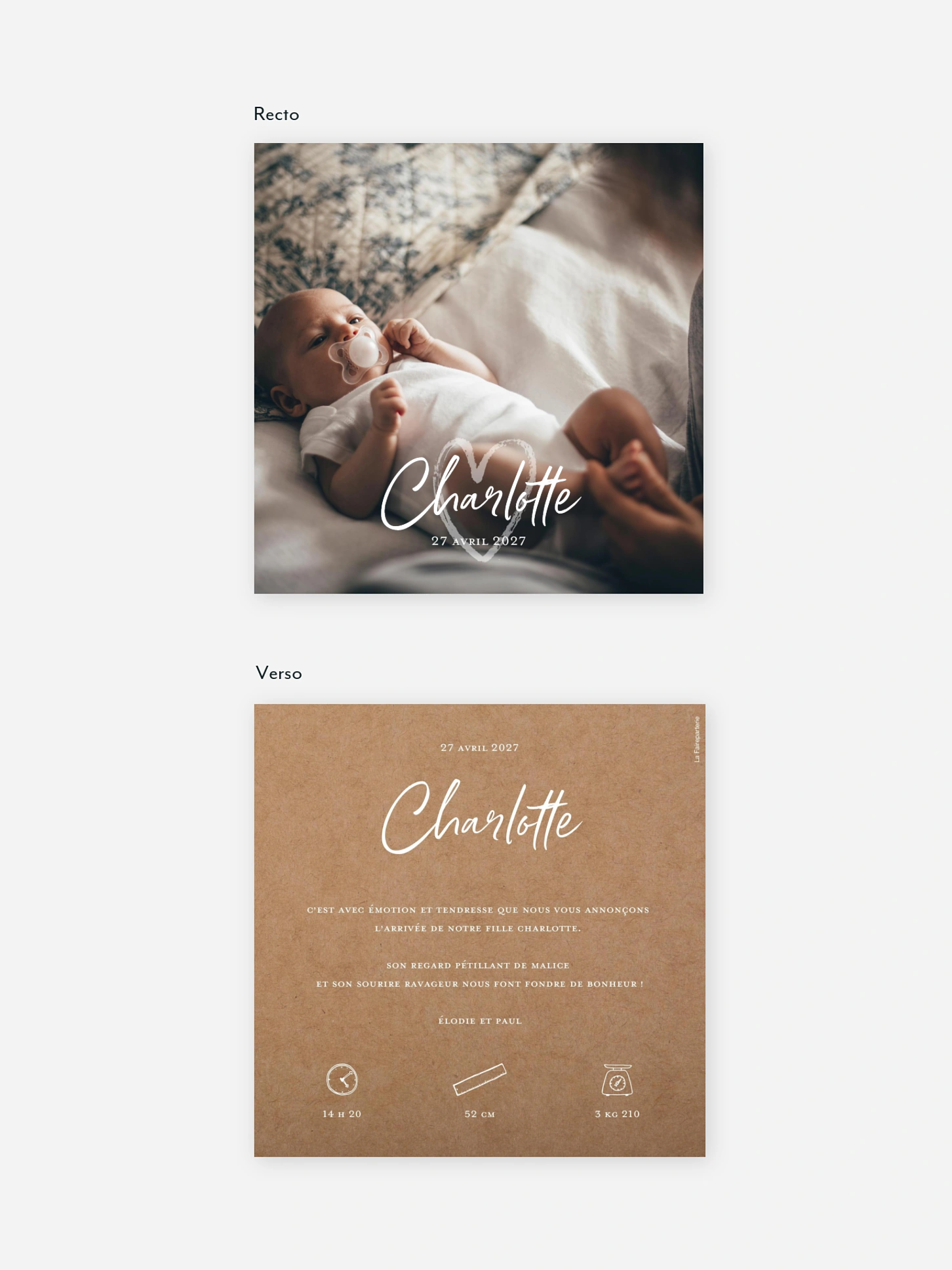 Faire-part naissance Cocon