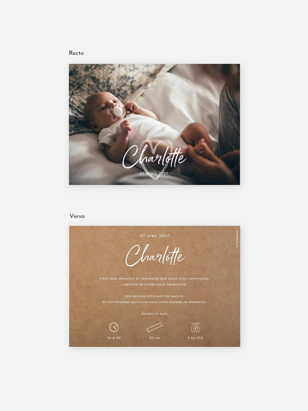 Faire-part naissance Cocon