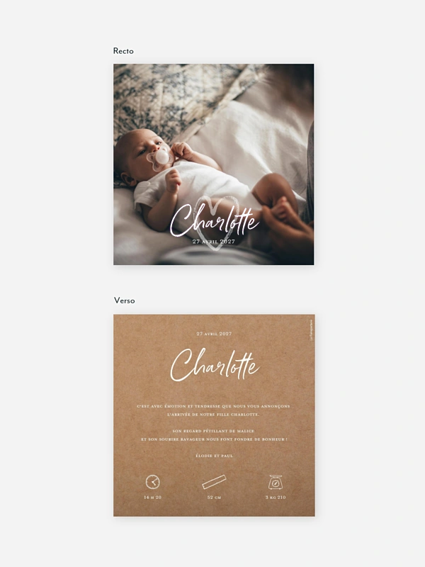 Faire-part naissance Cocon