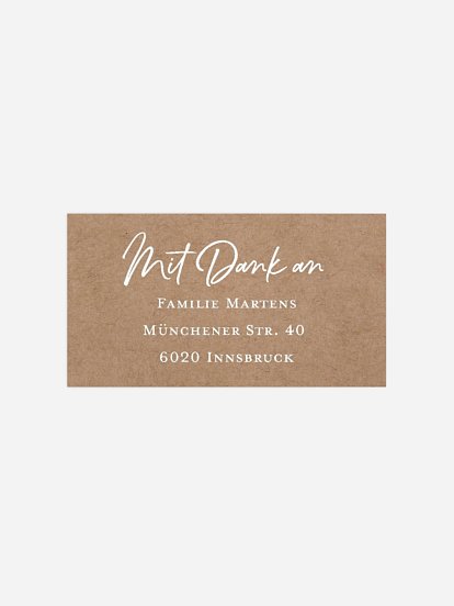 Empfängeraufkleber Geburt Geborgenheit