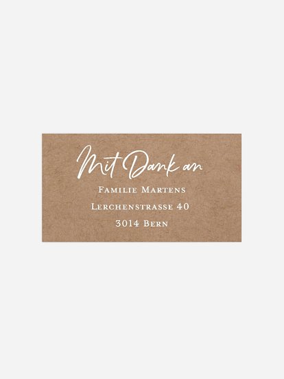 Empfängeraufkleber Geburt Geborgenheit