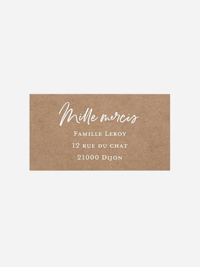 Étiquette destinataire naissance Cocon