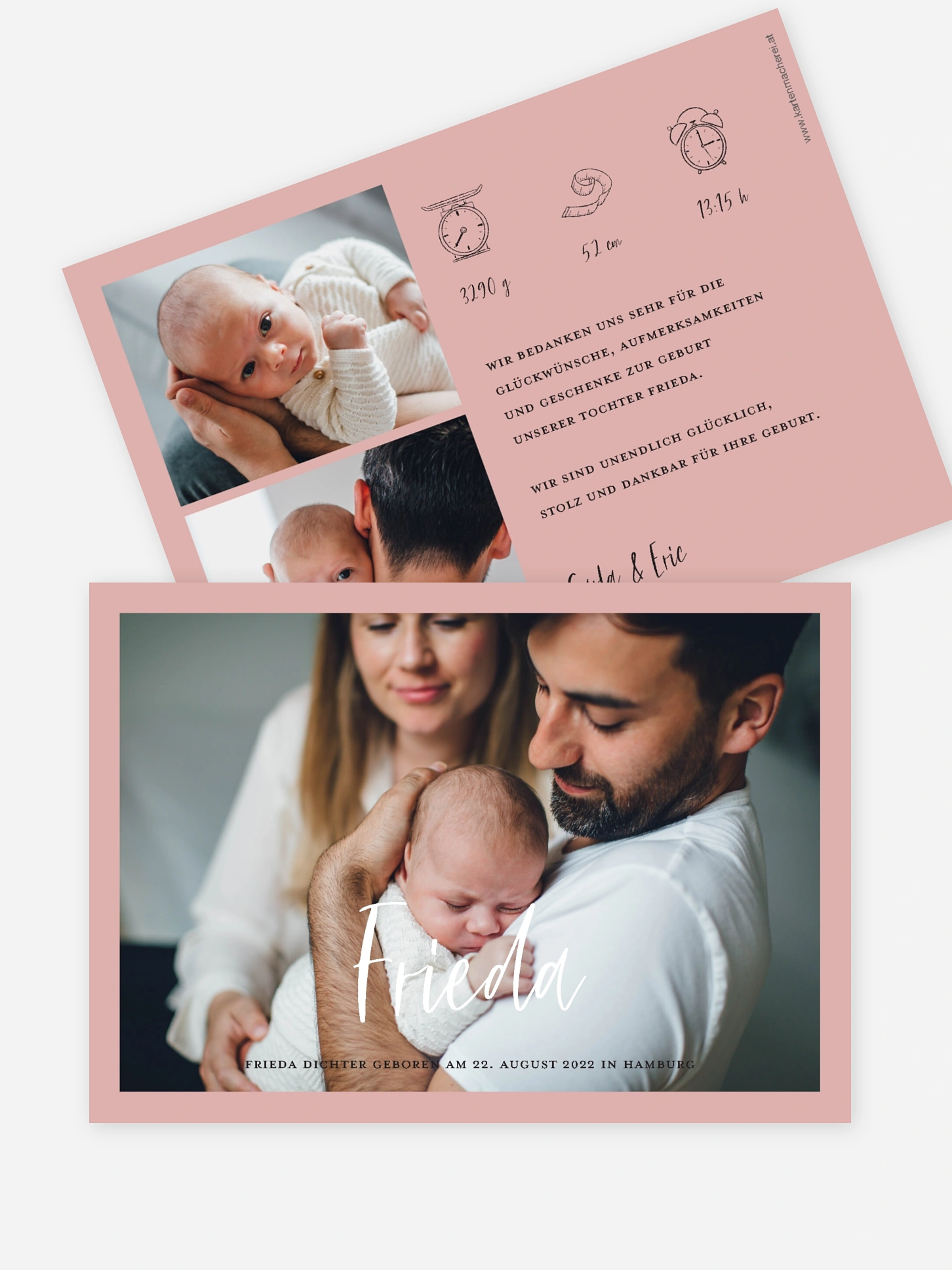 Geburtskarte Grenzenlose Liebe