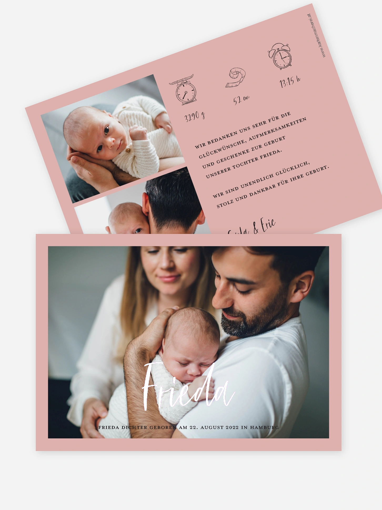 Geburtskarte Grenzenlose Liebe