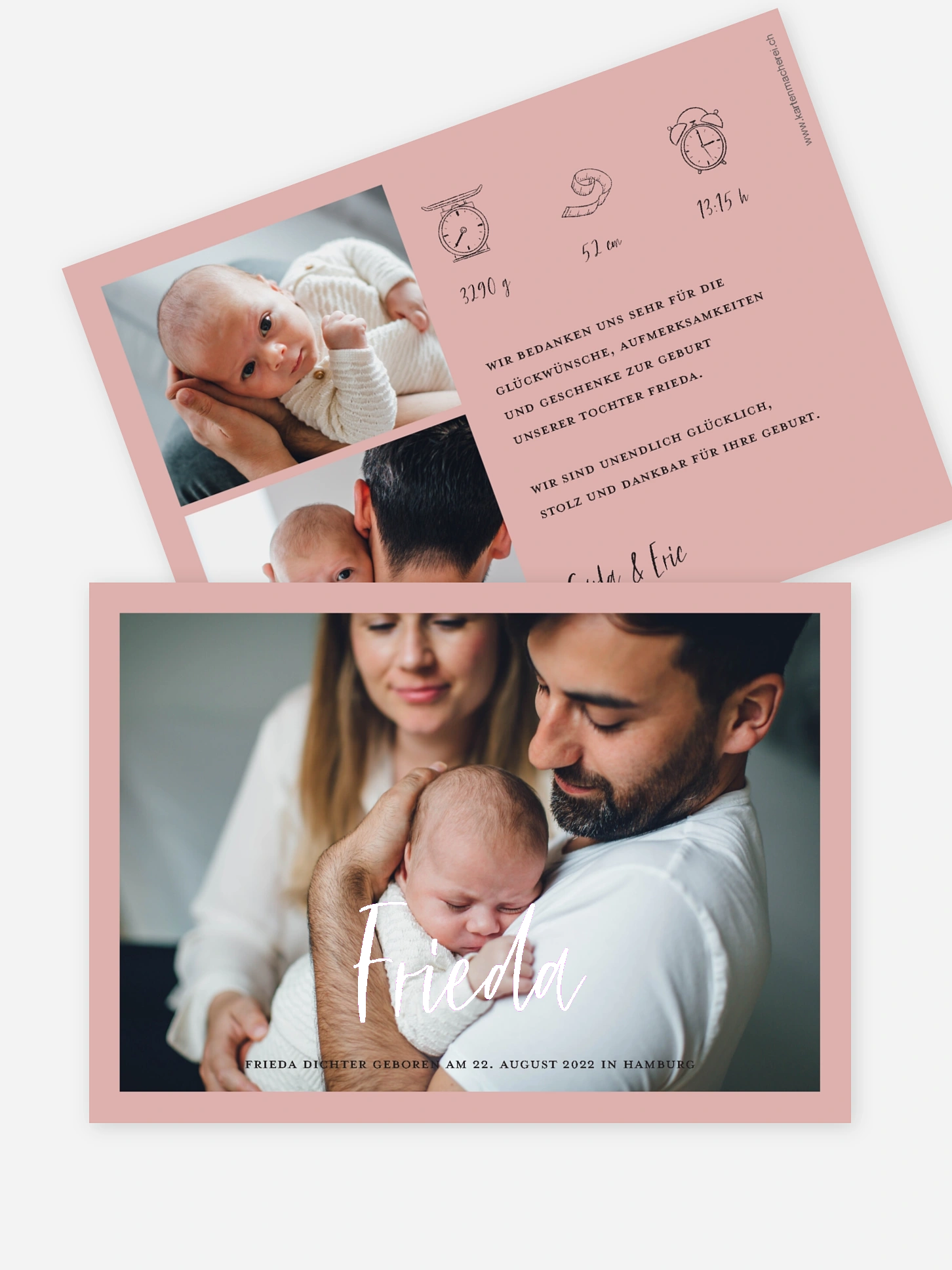 Geburtskarte Grenzenlose Liebe