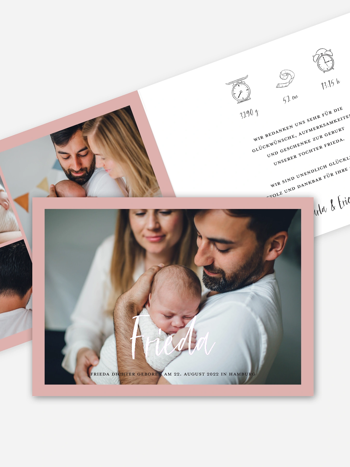 Geburtskarte Grenzenlose Liebe
