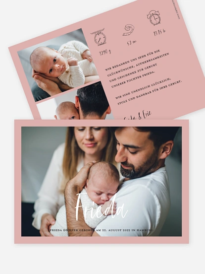 Geburtskarte Grenzenlose Liebe