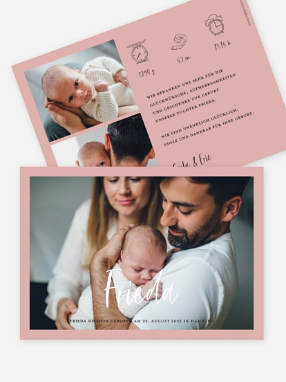 Geburtskarte Grenzenlose Liebe