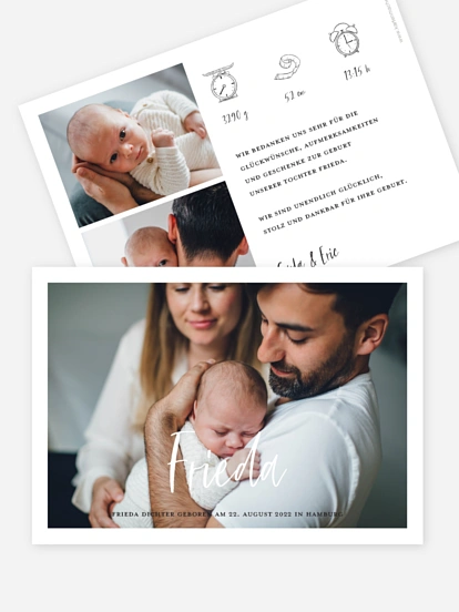 Geburtskarte Grenzenlose Liebe