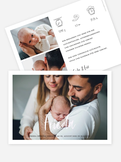 Geburtskarte Grenzenlose Liebe