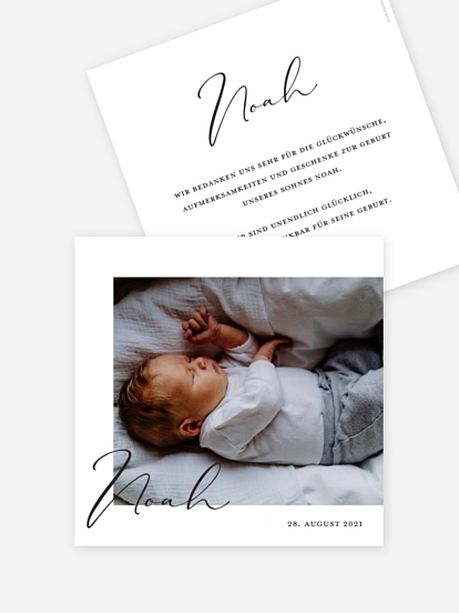 Geburtskarte Soft Calligraphy