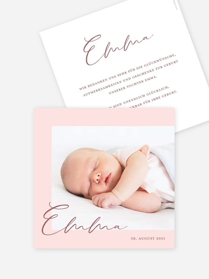 Geburtskarte Soft Calligraphy