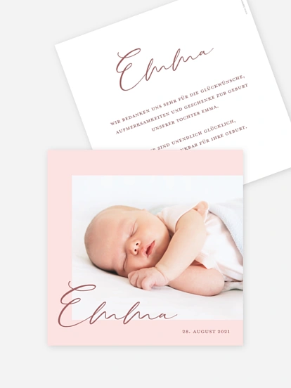 Geburtskarte Soft Calligraphy