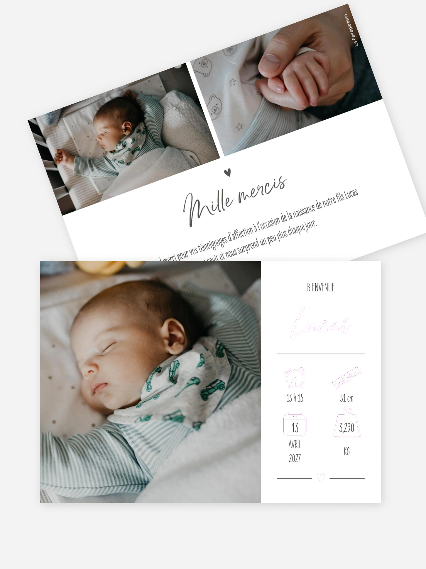 Faire-part naissance En pictos