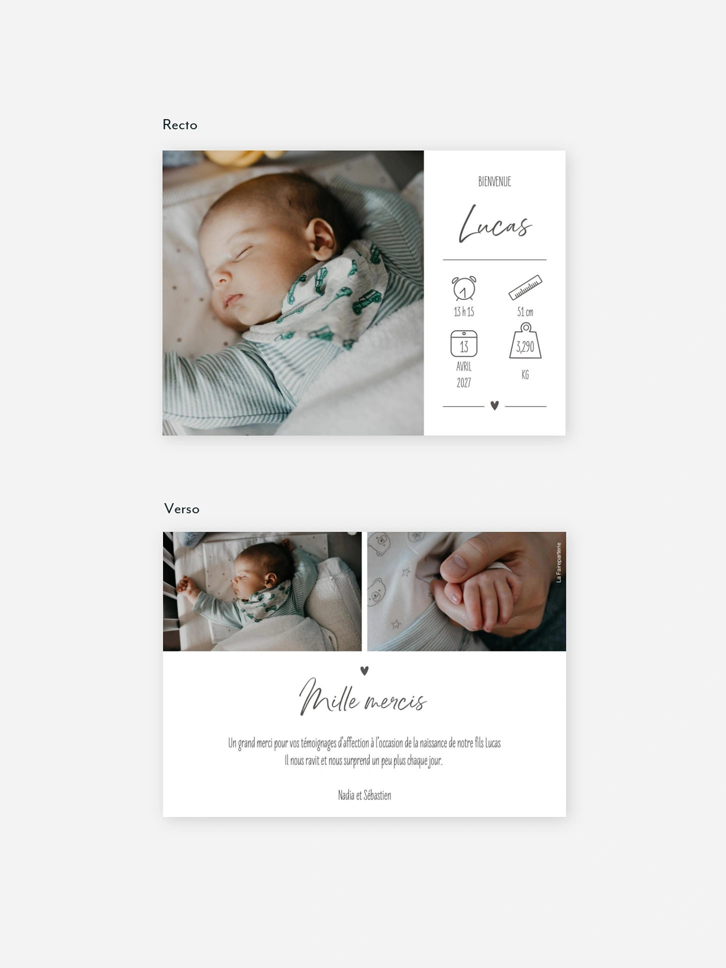 Faire-part naissance En pictos