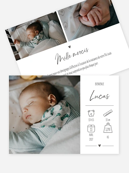 Faire-part naissance En pictos
