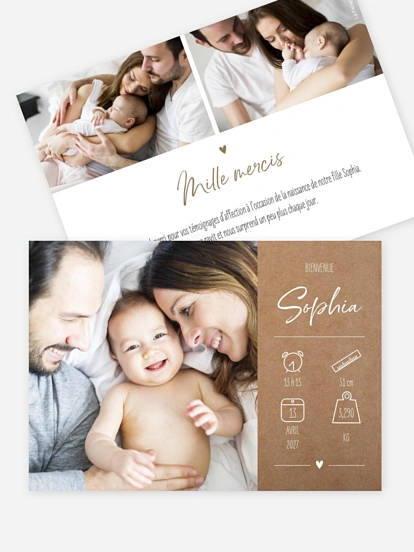 Faire-part naissance En pictos