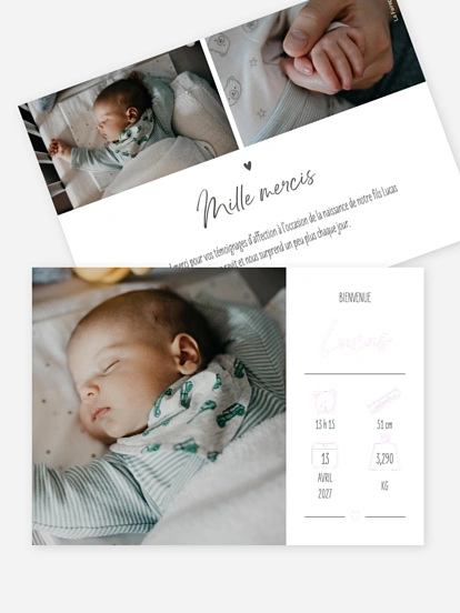 Faire-part naissance En pictos