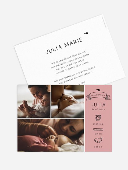 Geburtskarte Little wonder