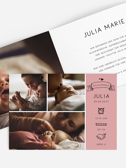 Geburtskarte Little wonder