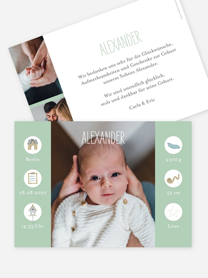 Geburtskarte Peekaboo