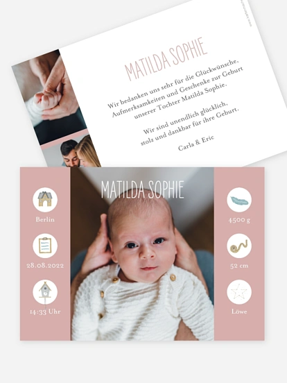 Geburtskarte Peekaboo