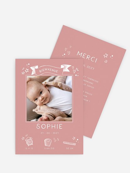 Faire-part naissance Pictos sur ardoise