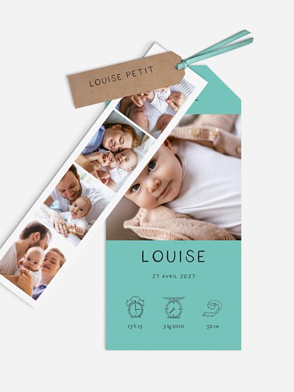 Faire-part naissance Pictos pastel