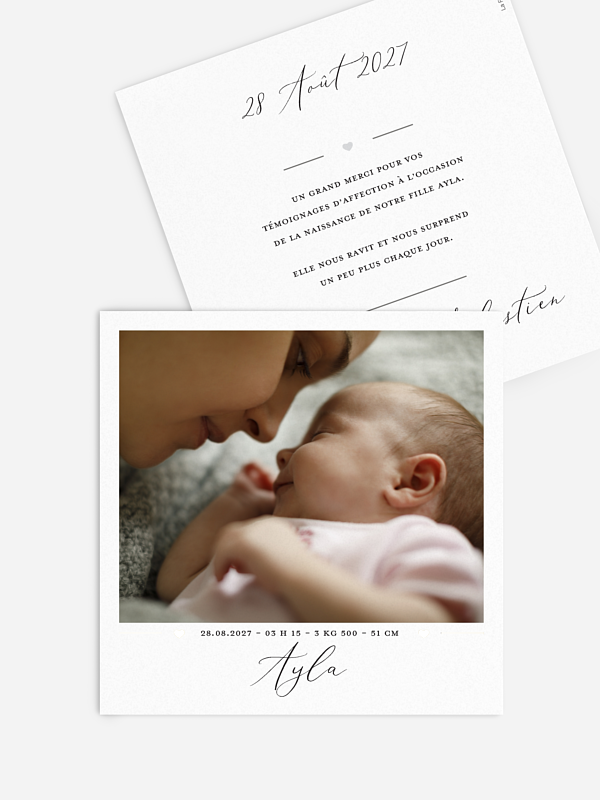 Faire-part naissance Joli détail