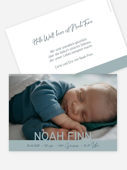 Geburtskarte Clean Letters