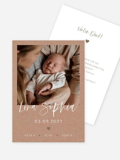 Geburtskarte Herzensglück