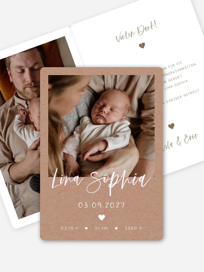 Geburtskarte Herzensglück