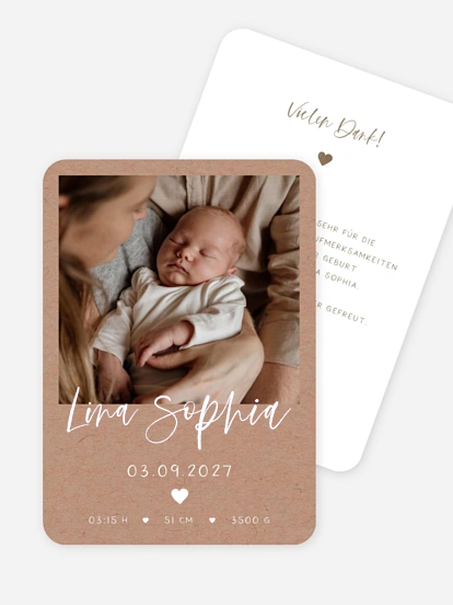 Geburtskarte Herzensglück