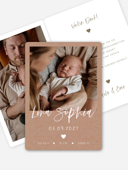 Geburtskarte Herzensglück