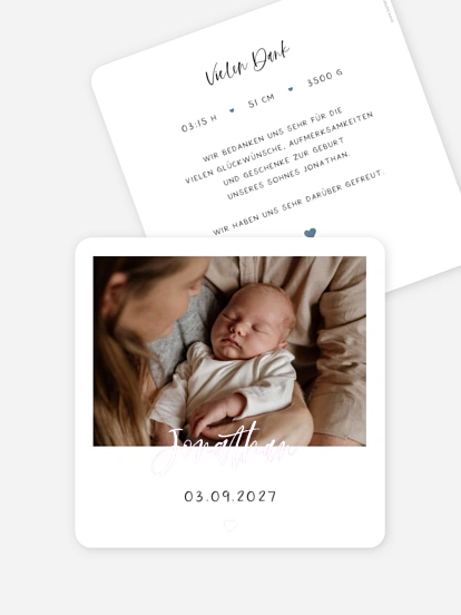 Geburtskarte Herzensglück