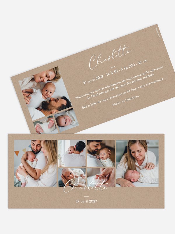Faire-part naissance Multi-photos naissance