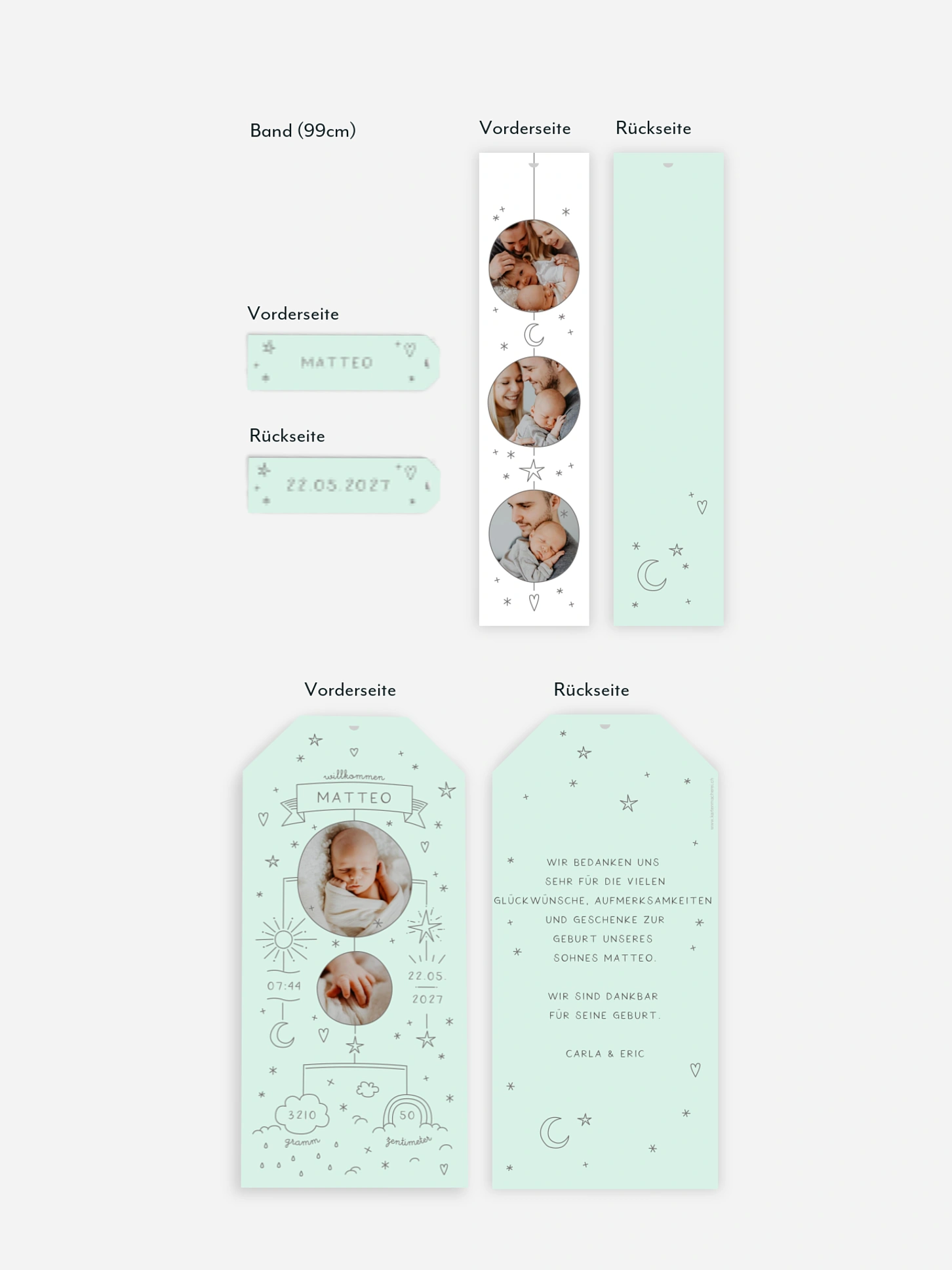 Geburtskarte Sparkling Mobile