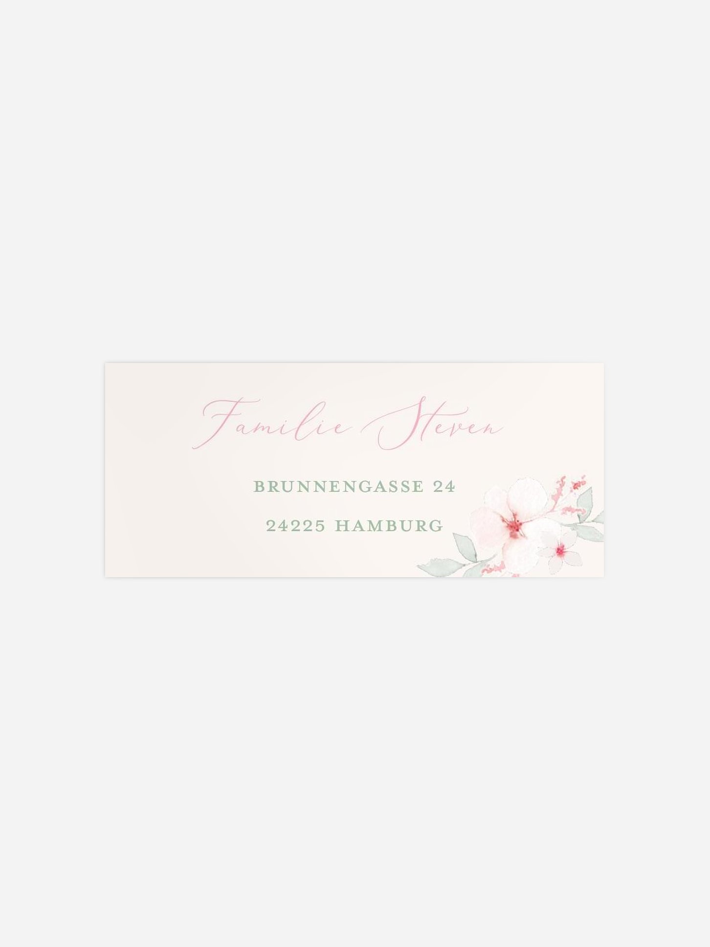 Absenderaufkleber Geburt Rosa Blüten