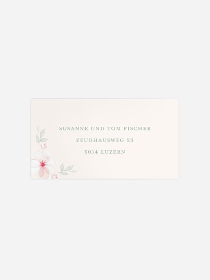 Empfängeraufkleber Geburt Rosa Blüten