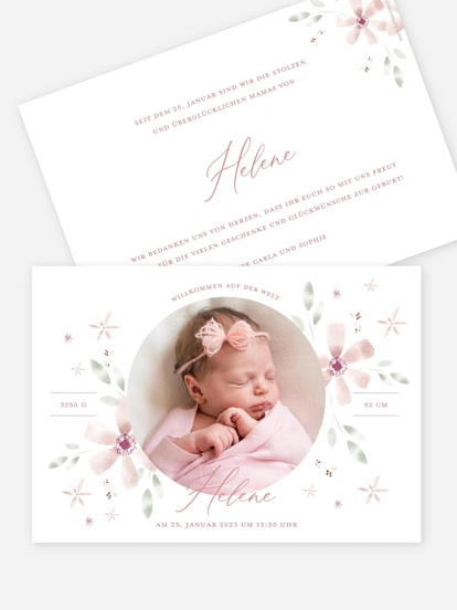 Geburtskarte Rosé Love