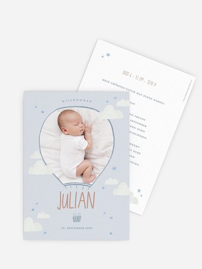 Geburtskarte Ballonfahrt