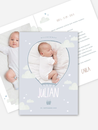 Geburtskarte Ballonfahrt