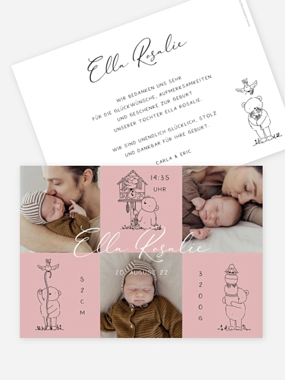 Geburtskarte Kuschelbärchen