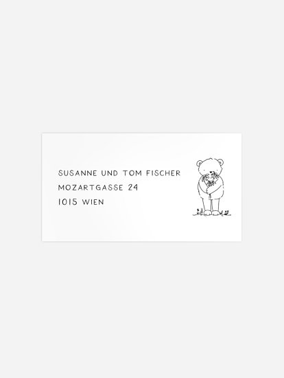 Empfängeraufkleber Geburt Kuschelbärchen