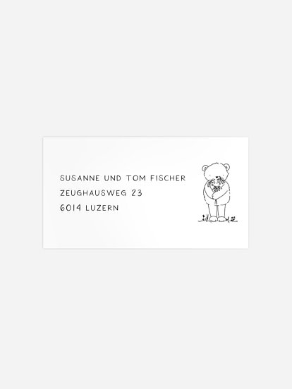 Empfängeraufkleber Geburt Kuschelbärchen