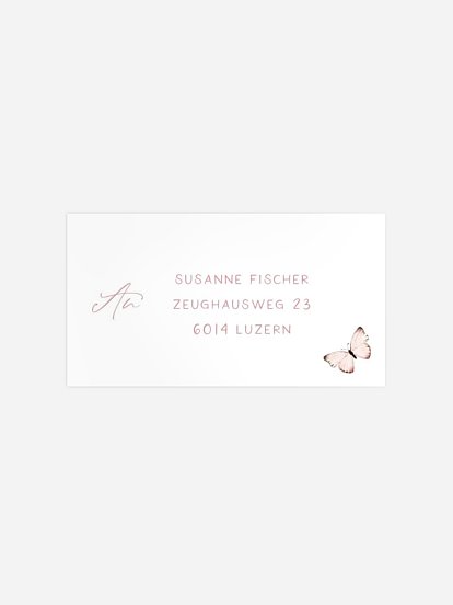 Empfängeraufkleber Geburt Butterfly Dream