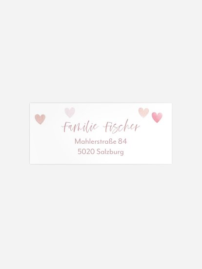 Absenderaufkleber Geburt Unser Herz