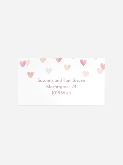 Empfängeraufkleber Geburt Unser Herz