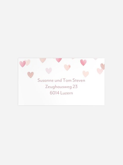 Empfängeraufkleber Geburt Unser Herz